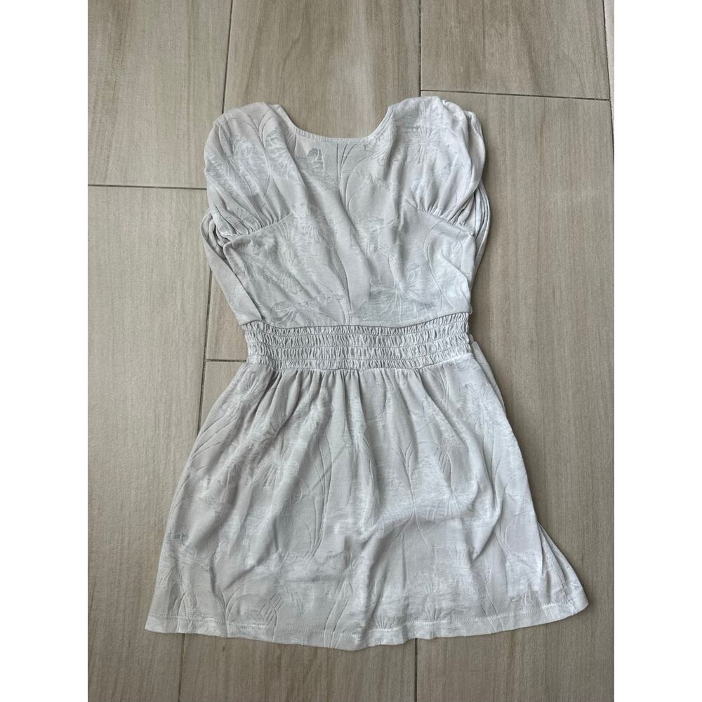 The Limited Vintage Y2K Devoré Burnout Floral Empire Waist Top Off White XS - Picture 8 of 10